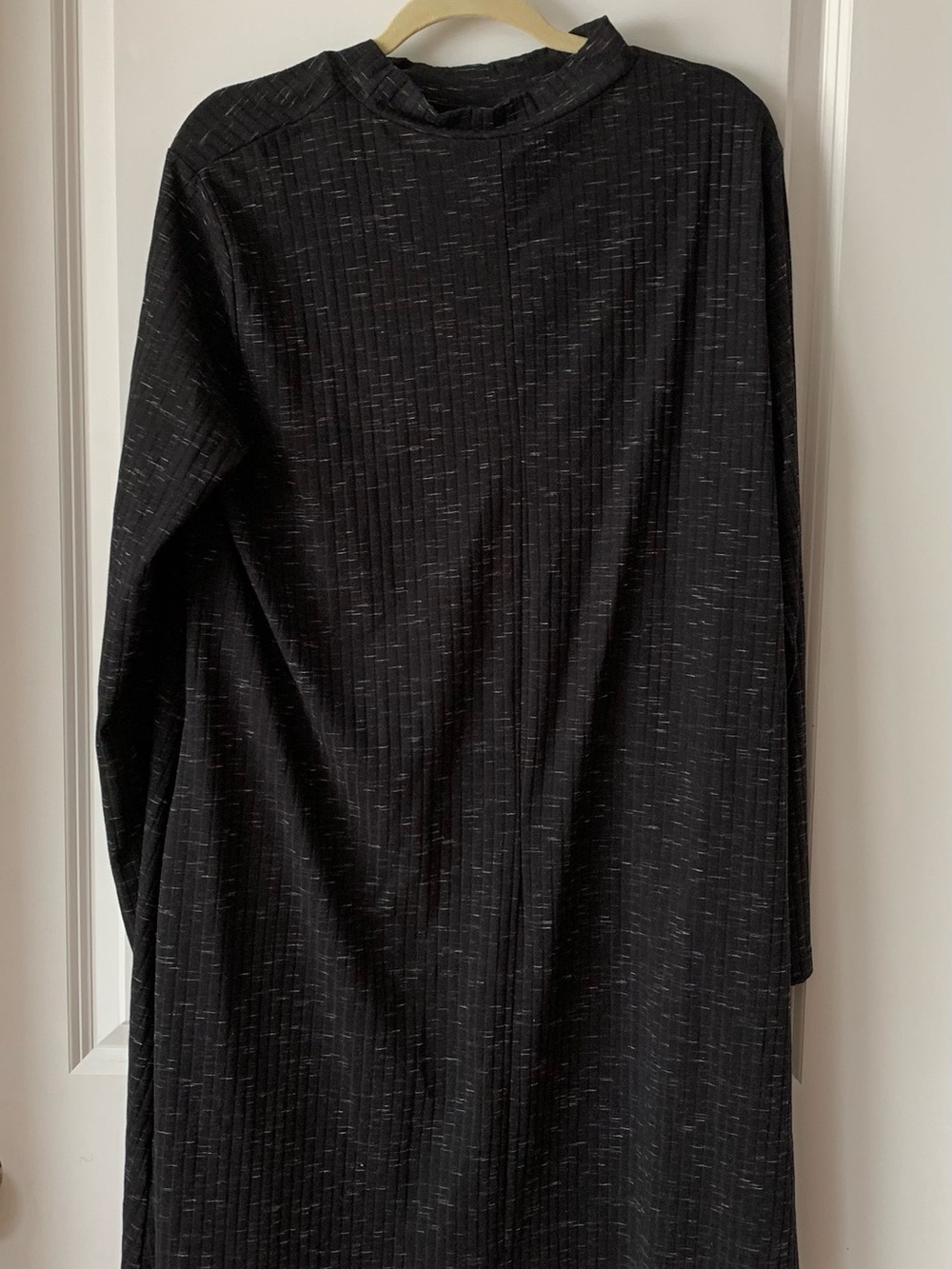 Long Black Textured Knit Dress